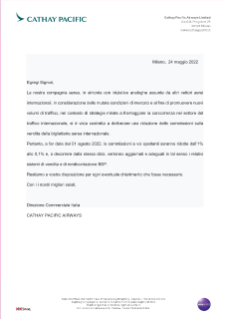 Microsoft Word - CX 1 - Letterhead template - CathayPacific Milano(updated) 2022 blank